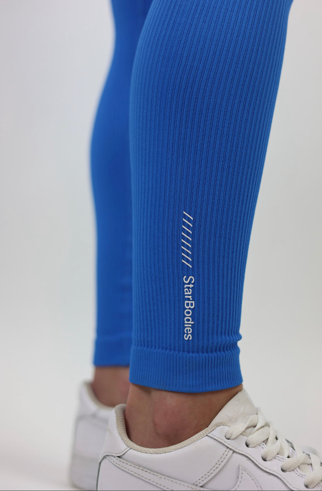 ribbed leggings - blue